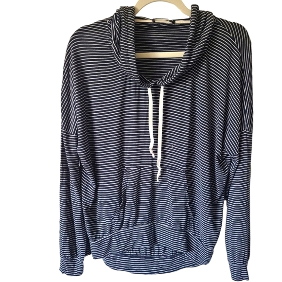 BRANDY MELVILLE Long Sleeve Blue Striped Hoodie Size One Size - Picture 1 of 5